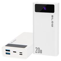 BLOW POWER BANK 20000MAH QC+PD 20W + LIGHTNING BIAŁY PB20E