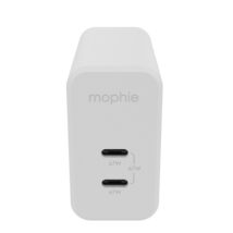 Mophie GaN Charger Dual – ładowarka sieciowa z podwójnym wejściem USB-C 67W (white)