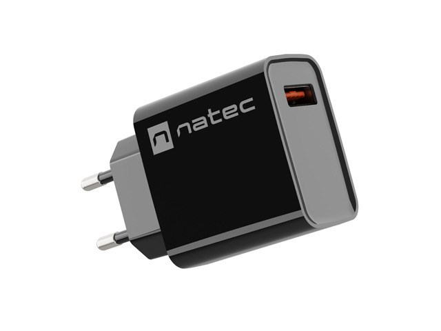 NATEC ŁADOWARKA SIECIOWA RIBERA USB-A 18W CZARNA NUC-2058 - obrazek 3