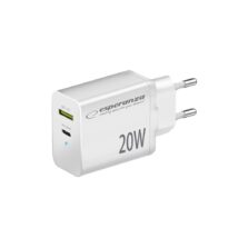 ESPERANZA ŁADOWARKA SIECIOWA 20W USB-C PD 20W / USB-A QC 3.0 18W BIAŁA EZC105W