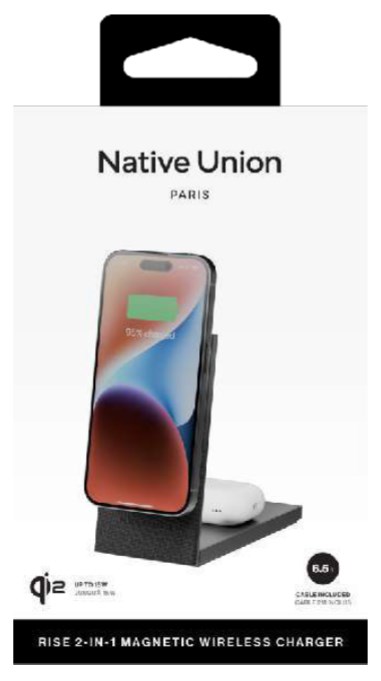 Bezprzewodowa ładowarka Qi2 15W do dwóch urządzeń kompatybilna z MagSafe (black) - obrazek 4