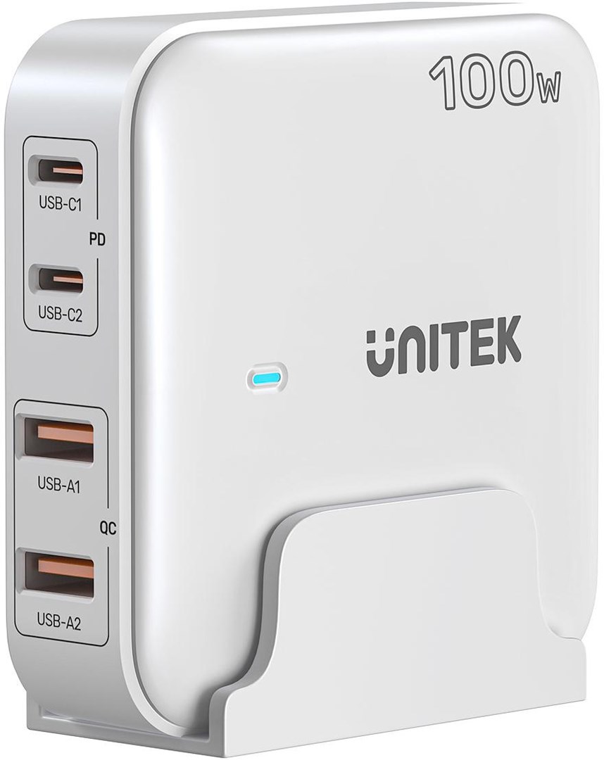 Sieciowa ładowarka GaN - Unitek P1229AWH01-EU | 100W 2x USB-C 2x USB-A - obrazek 4