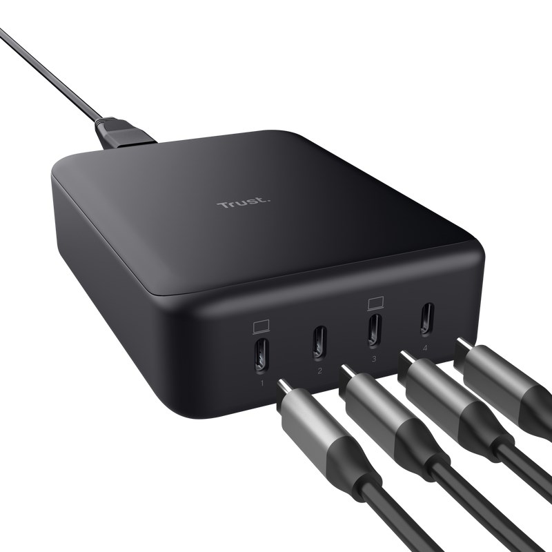 Ładowarka Trust MAXO 240W GaN 4-port USB-C Black - obrazek 3