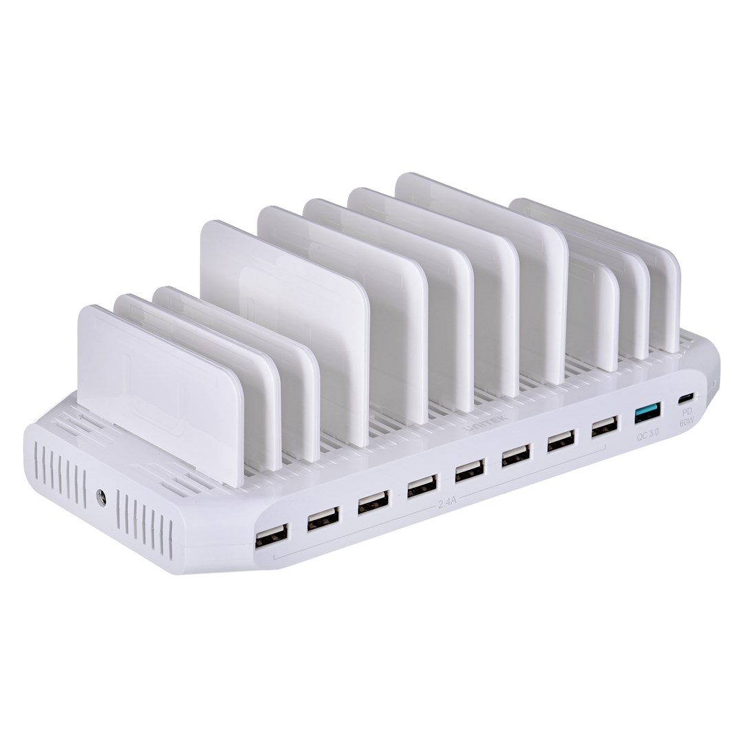 UNITEK STACJA ŁADUJĄCA 10X USB, 160W, Y-2190 - obrazek 3