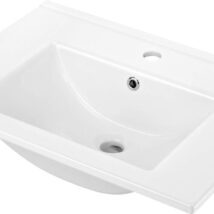 Umywalka ceramiczna wpuszczana z miejscem na baterię – 60 cm