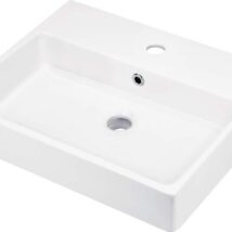 Umywalka ceramiczna nablatowa/ścienna z miejscem na baterię – 50×40 cm