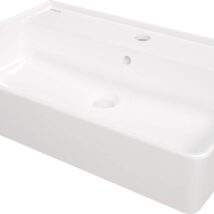 Umywalka ceramiczna nablatowa/ścienna z miejscem na baterię – 61×41 cm