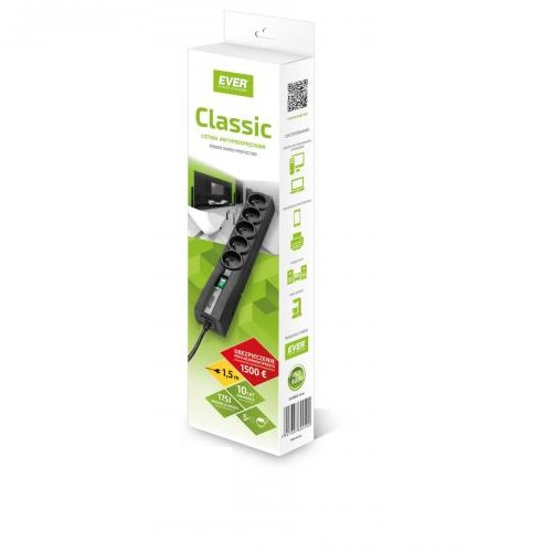 Listwa antyprzepięciowa Ever Classic 1,5m (kolor czarny) (T/LZ09-CLA015/0000) - obrazek 4