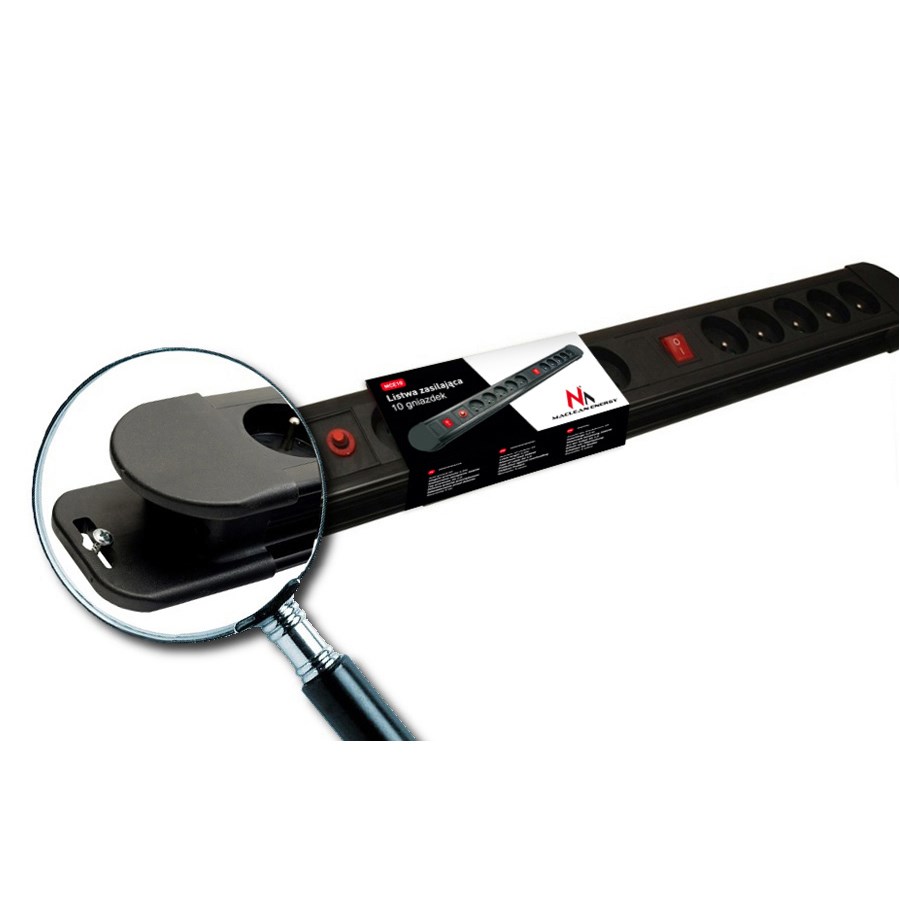 MACLEAN LISTWA ZASILAJĄCA 10 GNIAZD 3680W MCE10 - obrazek 4