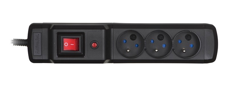 Listwa przeciwprzepięciowa Activejet (3 x UTE; 10 A; 1,5m; kolor czarny) - obrazek 3