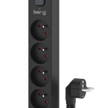 Listwa zasilająca KERG z wyłącznikiem-4 gniazda 16A 5m ; czarny