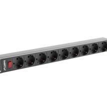 LANBERG LISTWA ZASILAJĄCA RACK 19″ PDU 1U, 16A, 9X SHUKO, 3M PDU-09F-0300-BK