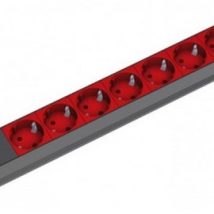 Listwa zasilająca Bachmann 48.30cm (19″) ALU, 8-drożna, do UPS z IEC IEC IEC320 C14 (do systemów UPS), zasilający 2 m, 1U,, 8 czerwonych gniazd z uziemieniem, bez wyłącznika, z bezpiecznikiem drobnym 10 A (333.538)