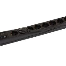 Listwa zasilająca Bachmann 19″ ALU 1U SS, 8-drożna 35, szara, 2,0m, bez wyłącznika