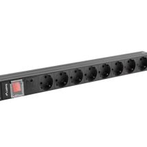LANBERG LISTWA ZASILAJĄCA RACK PDU 19″ (1U, 16A, 8X SHUKO, 2M, CZARNA) PDU-08F-0200-BK