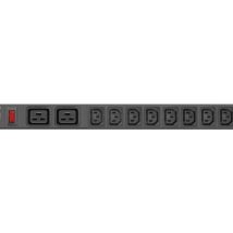 LANBERG LISTWA ZASILAJĄCA RACK 19″ PDU PDU-02I1908I-0200-C20-BK (1U, 16A, 2X C19, 8X IEC C13, 2M, WTYK C20)