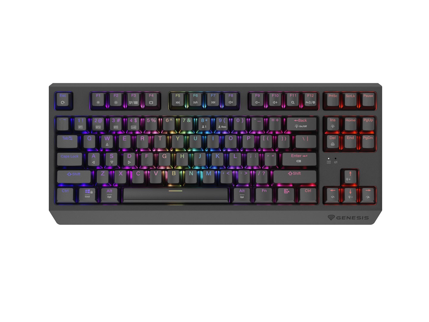 Klawiatura GENESIS Thor 230 TKL Gaming USB + RF Wireless + Bluetooth QWERTY Czarna - obrazek 3