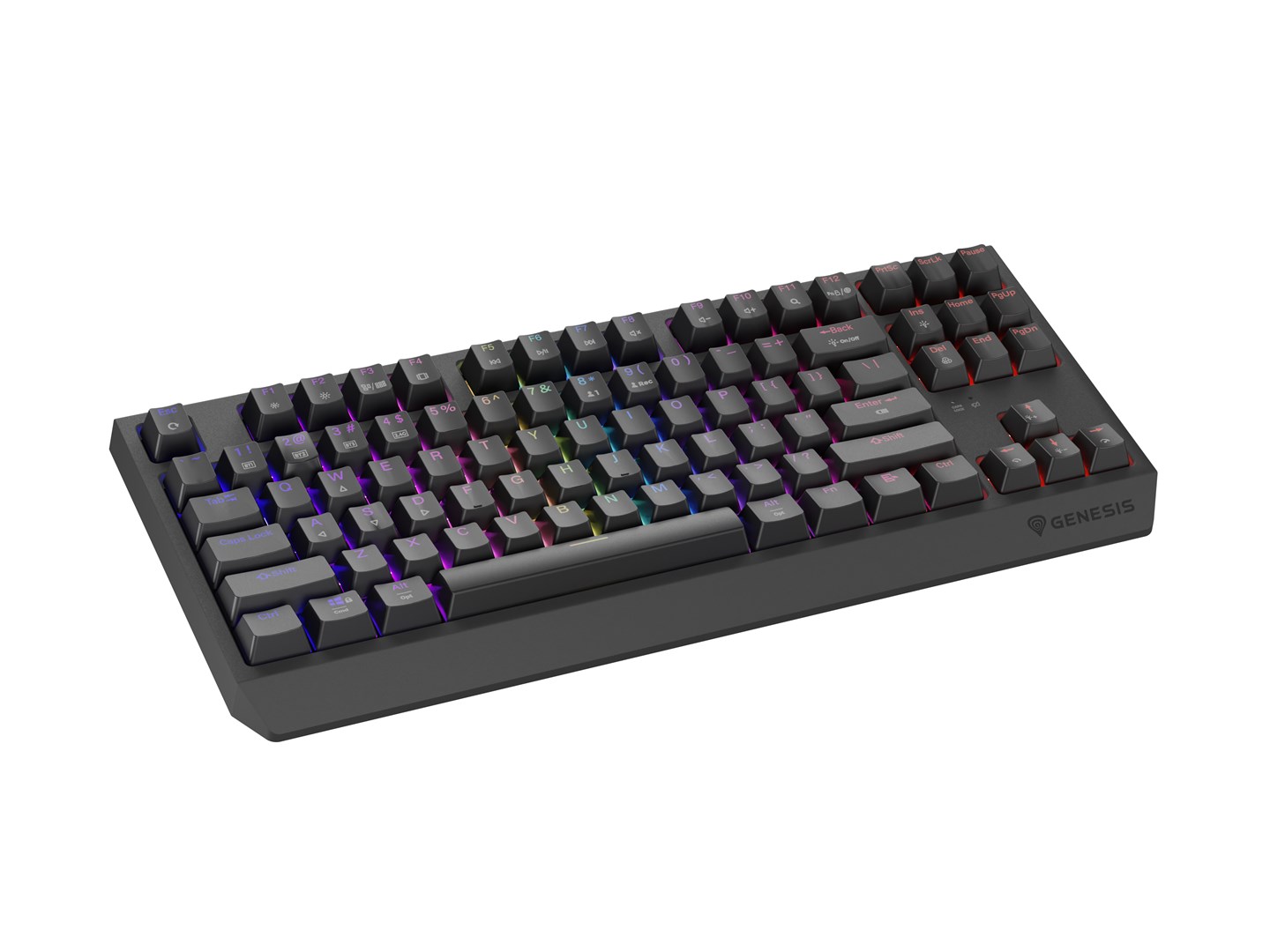 Klawiatura GENESIS Thor 230 TKL Gaming USB + RF Wireless + Bluetooth QWERTY Czarna - obrazek 4