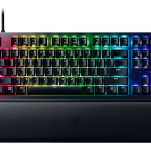 Razer Łowca V2 bez klaw. num., klaw. do gier, optyczna, LED RGB, Stany Zjednoczone, czarny, przewodowe, klikający fioletowy przełącznik