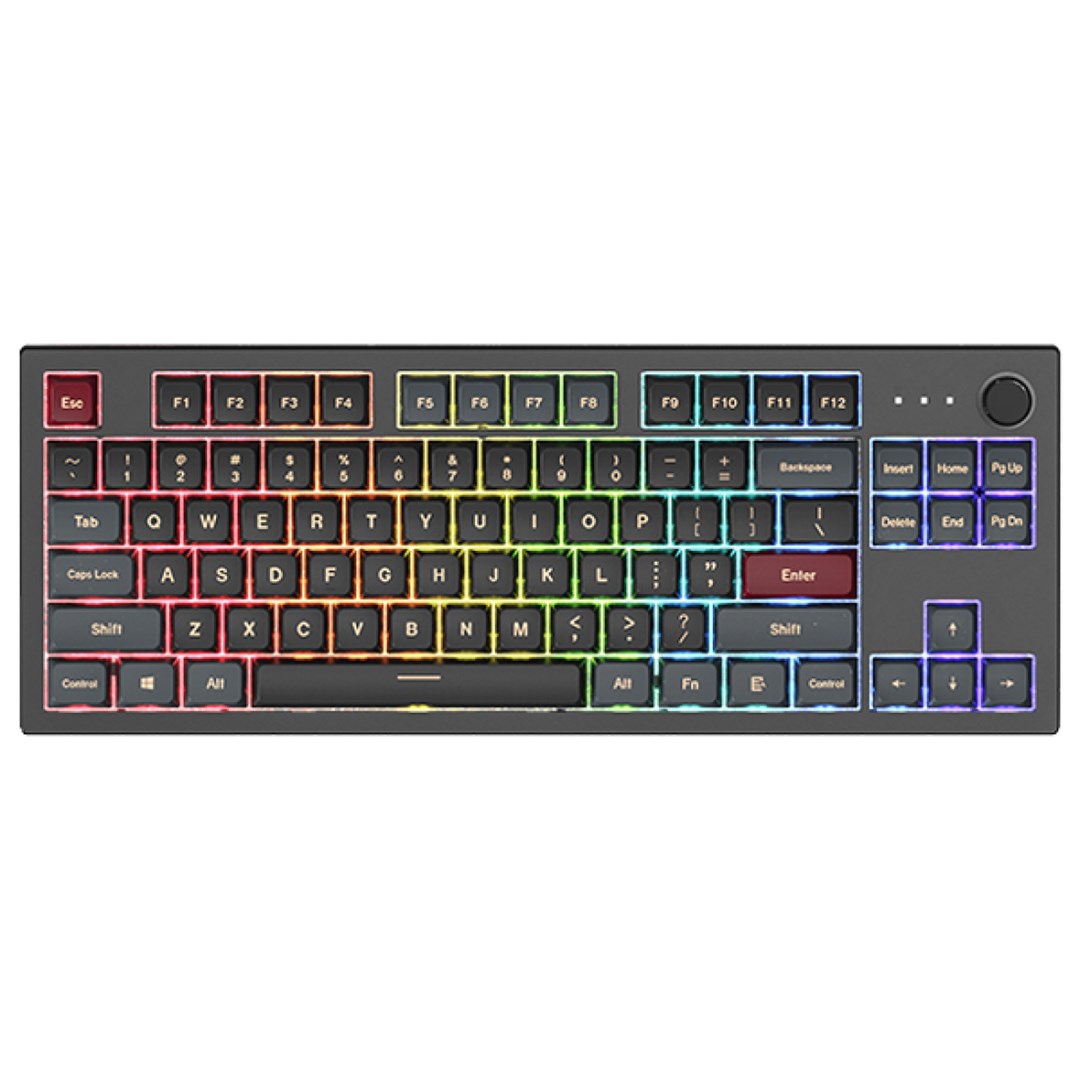 Montech MKey TKL klawiatura Gaming USB Bordowy, Ciemny Szary