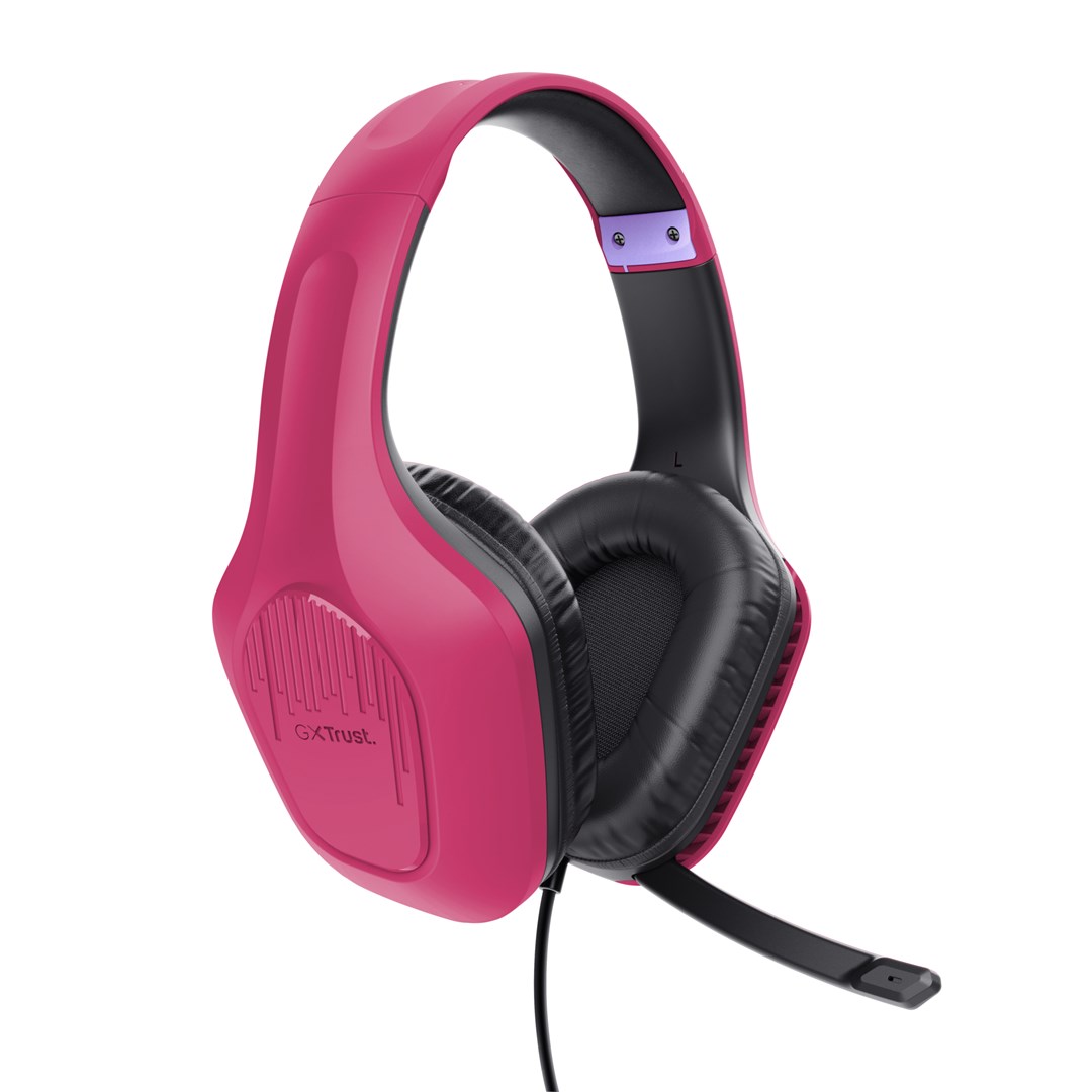 Słuchawki TRUST GXT415P ZIROX HEADSET - PINK 24992 - obrazek 3