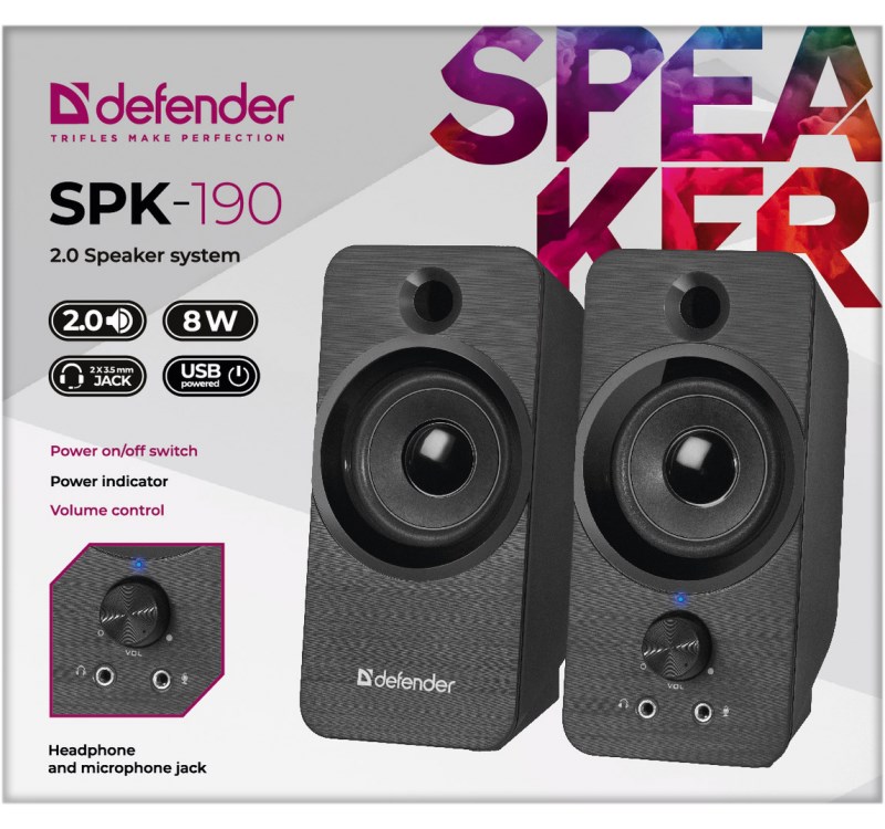 DEFENDER GŁOŚNIKI SPK-190 2.0 8W USB 65190 - obrazek 4