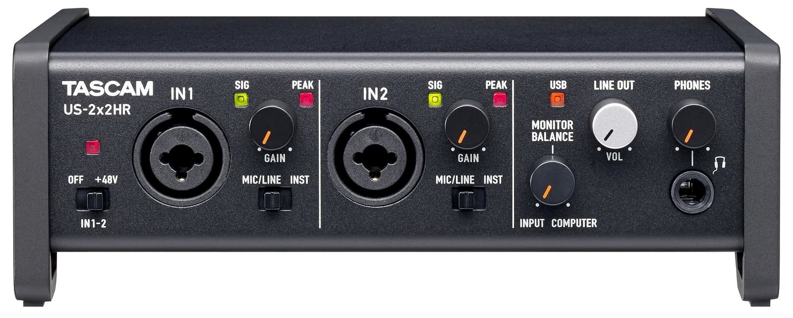 Tascam US-2x2HR - Interfejs USB audio/MIDI wysokiej rozdzielczości (2 wejścia, 2 wyjścia) - obrazek 3