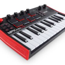 Klawiatura sterująca AKAI MPK Mini Play MK3 kontroler MIDI USB Czarny, Czerwony
