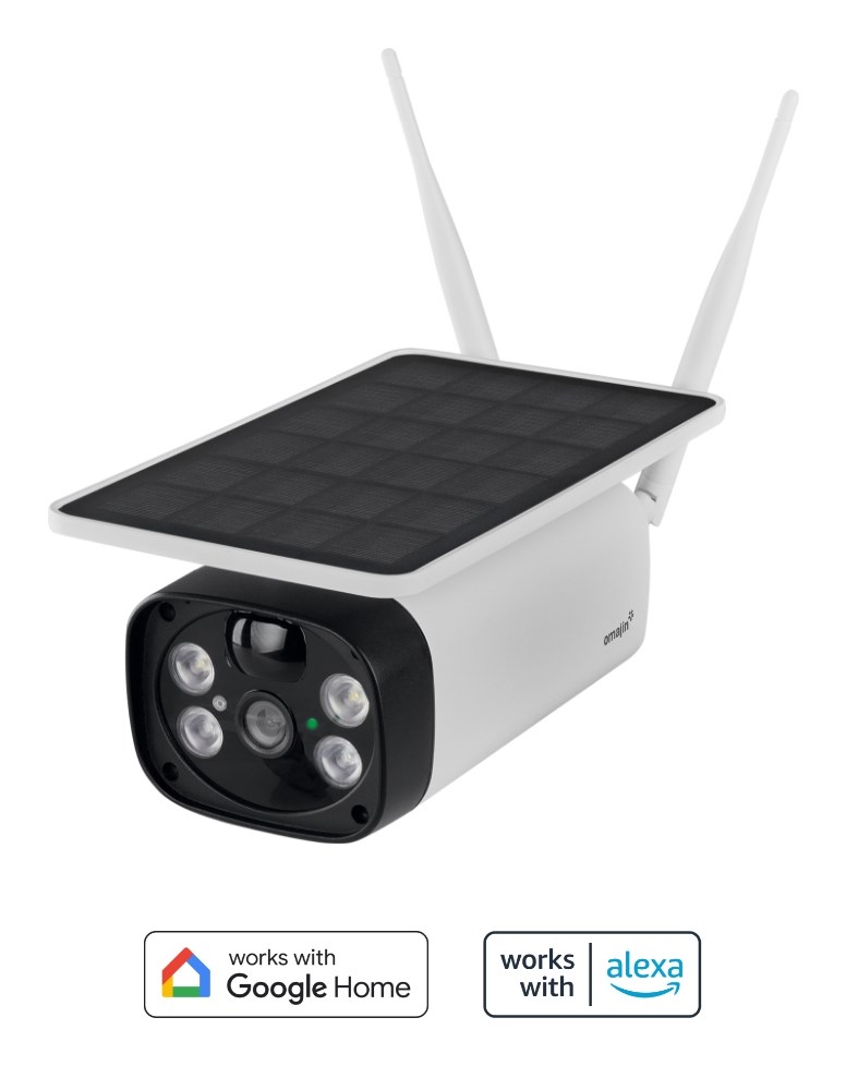 Bezprzewodowa kamera bezpieczeństwa OMAJIN OSC-01-EU solarna Biały, Czarny