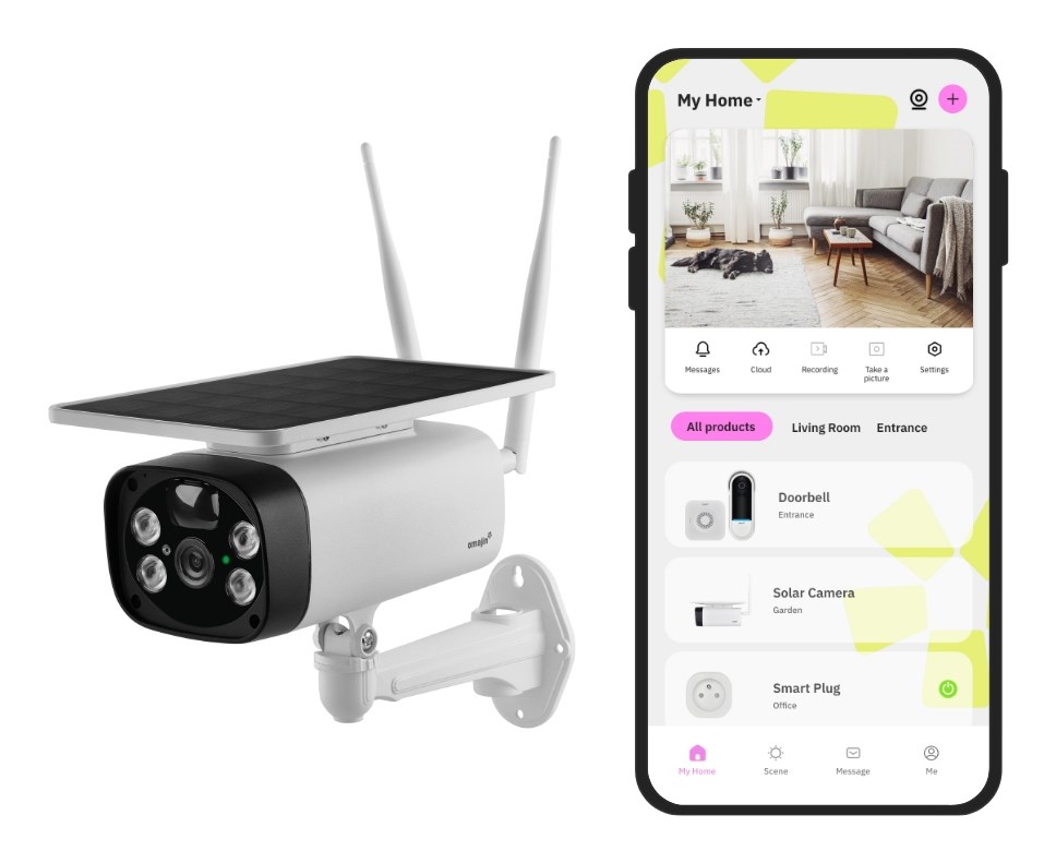 Bezprzewodowa kamera bezpieczeństwa OMAJIN OSC-01-EU solarna Biały, Czarny - obrazek 3