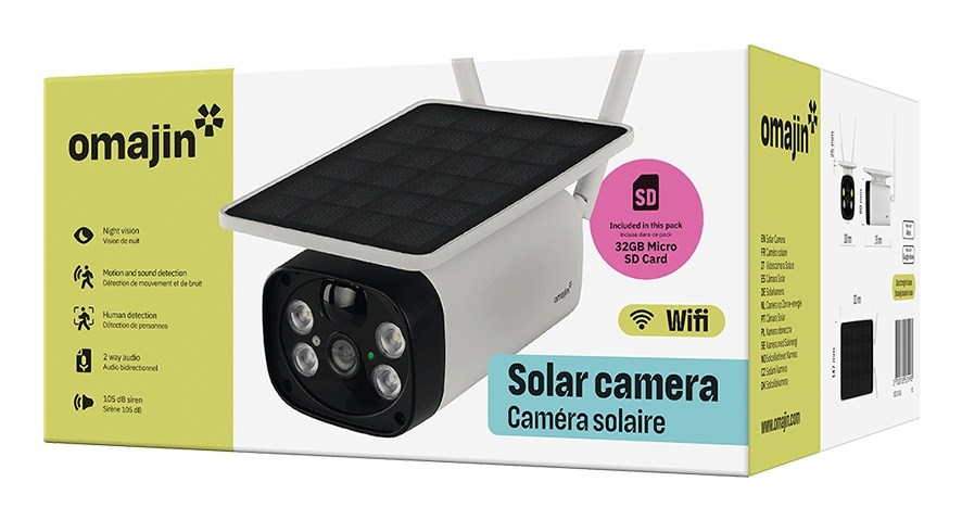 Bezprzewodowa kamera bezpieczeństwa OMAJIN OSC-01-EU solarna Biały, Czarny - obrazek 4