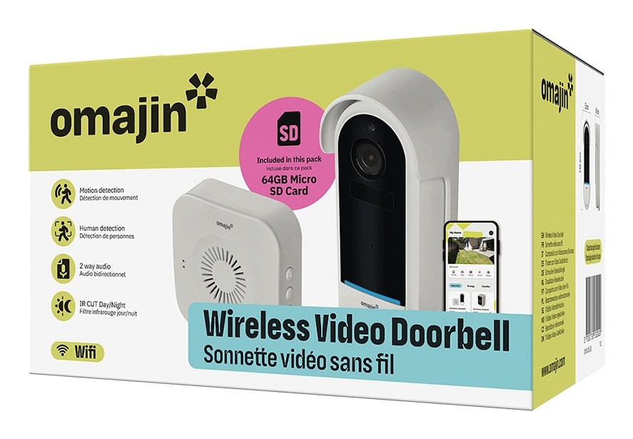 Bezprzewodowy wideodomofon OMAJIN OVD-01-EU Biały, Czarny - obrazek 4