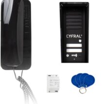 Domofon CYFRAL COSMO 2-lokatorki czarna kaseta czarne unifony