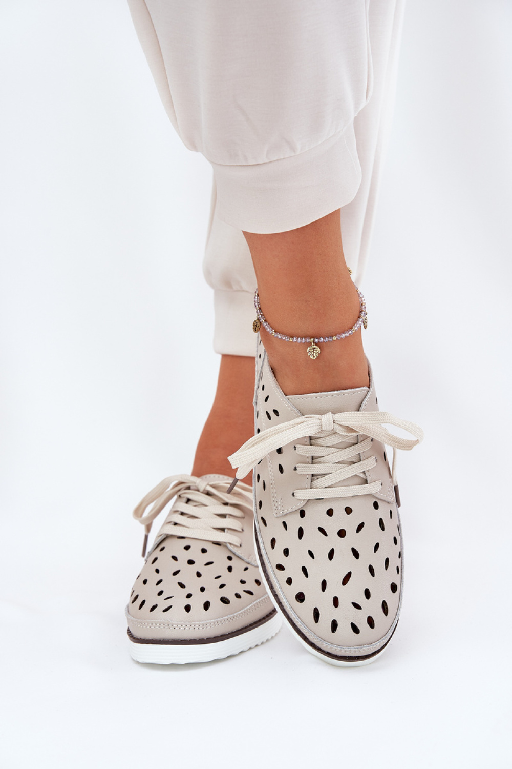 Półbuty Model S.Barski LR51-610 Beige - Step in style