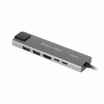 Adapter (HUB) USB typu C na HDMI/2x USB3.0/2x USB typu C/RJ45