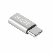 Adapter Przejściówka Micro USB – USB typu C M-Life srebrna