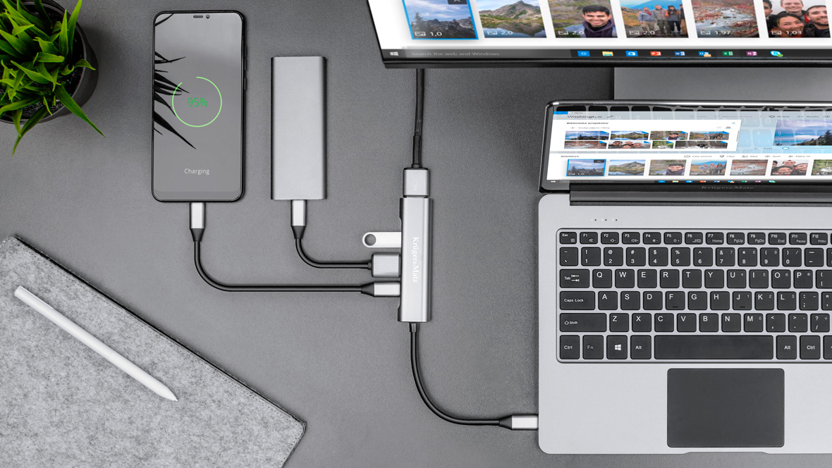 Adapter (HUB) USB typu C na HDMI/USB3.0/USB2.0/C port - obrazek 5