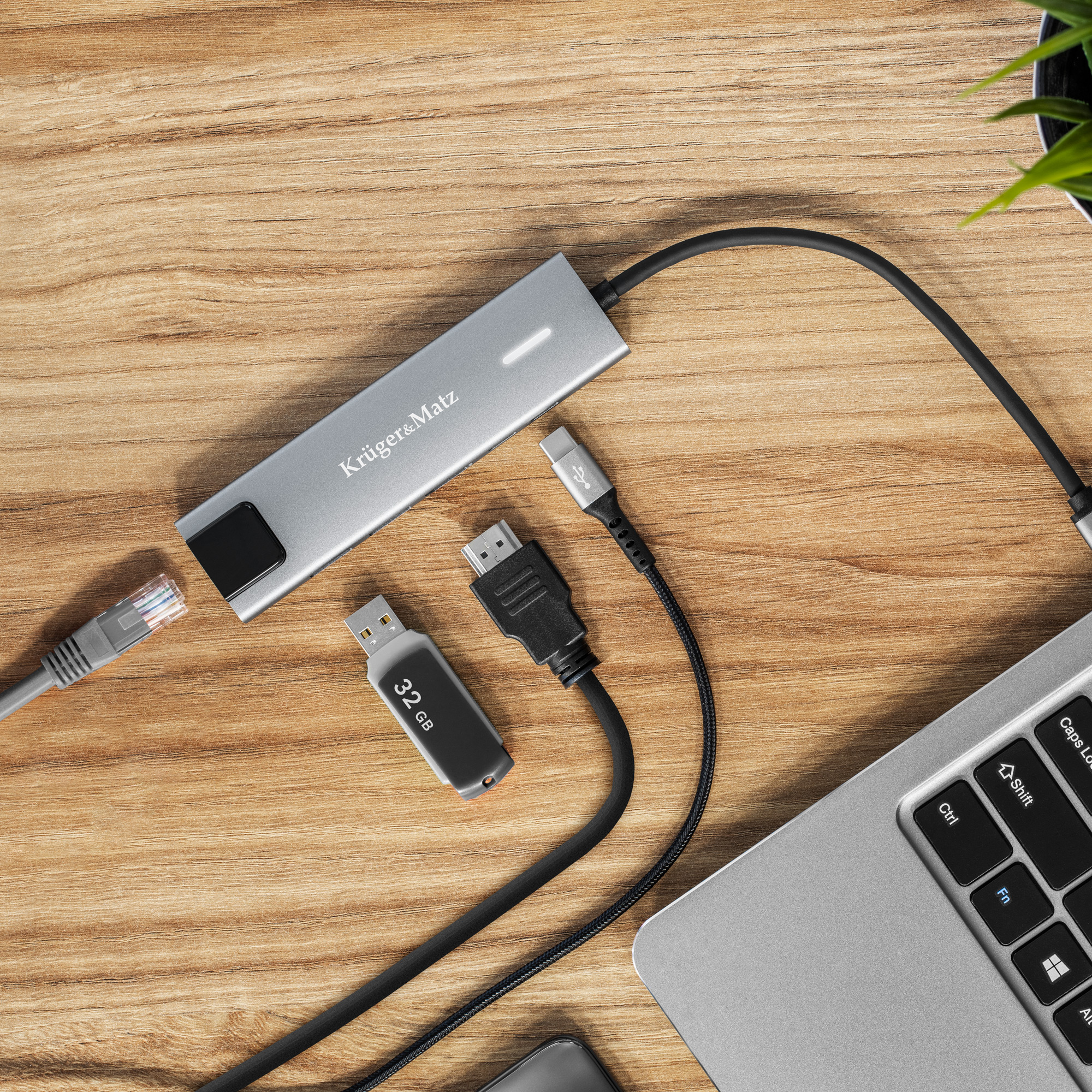 Adapter (HUB) USB typu C na HDMI/2x USB3.0/2x USB typu C/RJ45 - obrazek 5