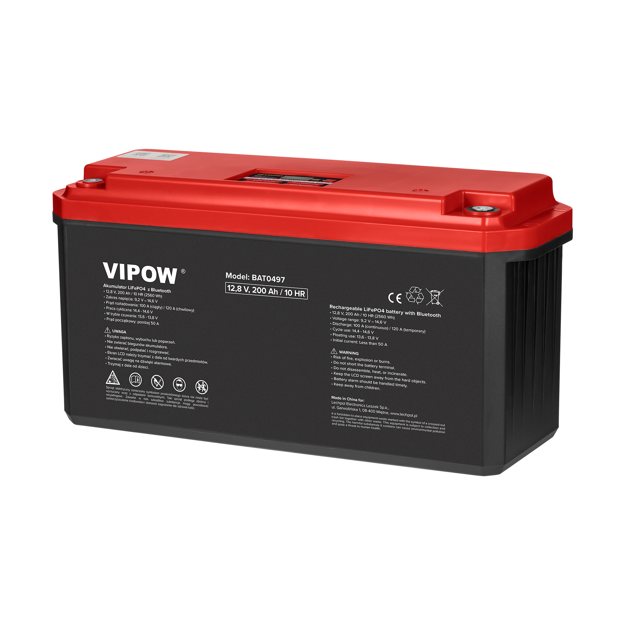 Akumulator żelowy LiFePO4 Bluetooth 200Ah BMS