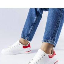 Biało-czerwone sneakersy Leland – Solea