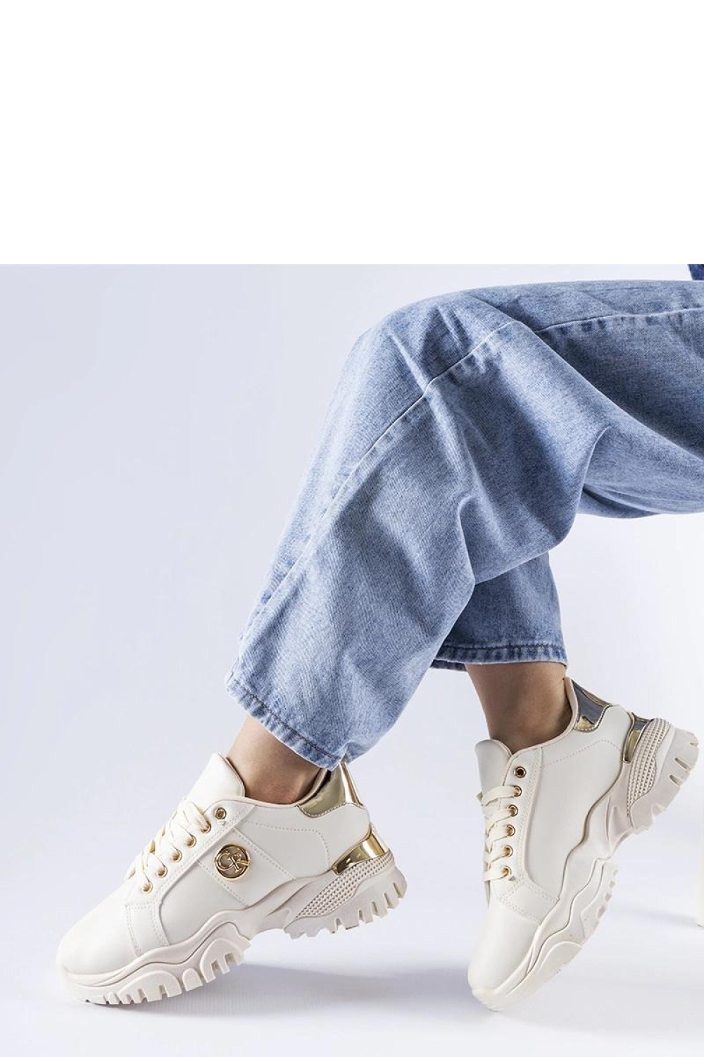 Beżowe sneakersy na masywnej podeszwie Arpaia - Solea - obrazek 2