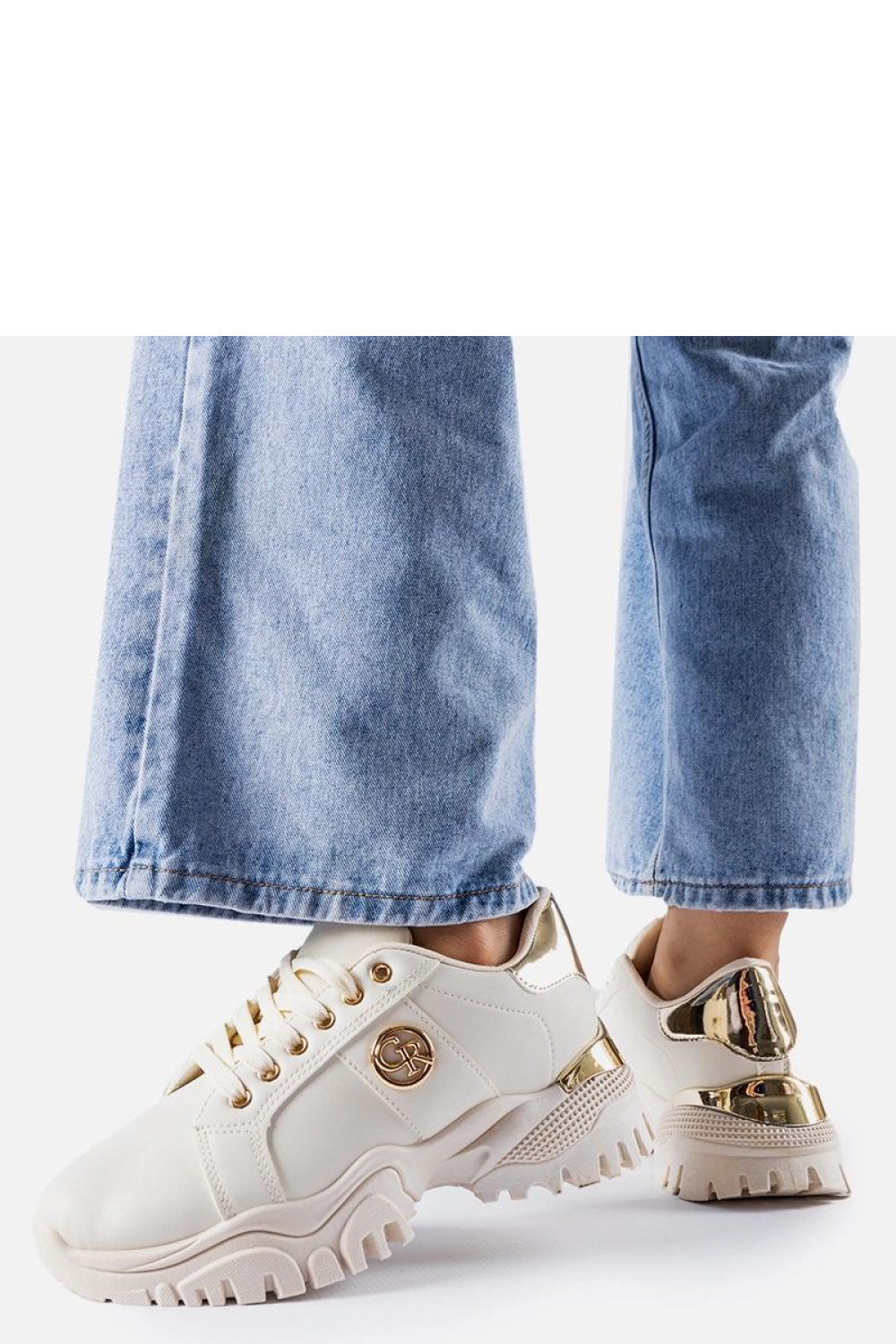 Beżowe sneakersy na masywnej podeszwie Arpaia - Solea - obrazek 3