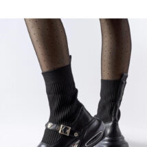 Czarne botki ze skarpetkową cholewką Ivana – Solea