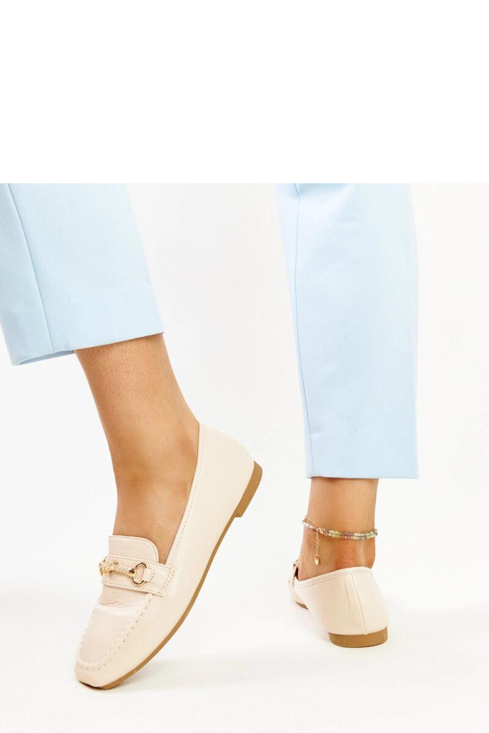 Jasnobeżowe ozdobne mokasyny Docherty - Solea - obrazek 6