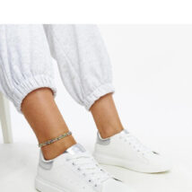 Biało-srebrne trampki na platformie Ariam – Solea