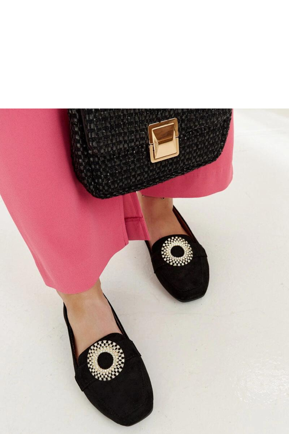 Czarne mokasyny zdobione cyrkoniami Celena - Solea - obrazek 5