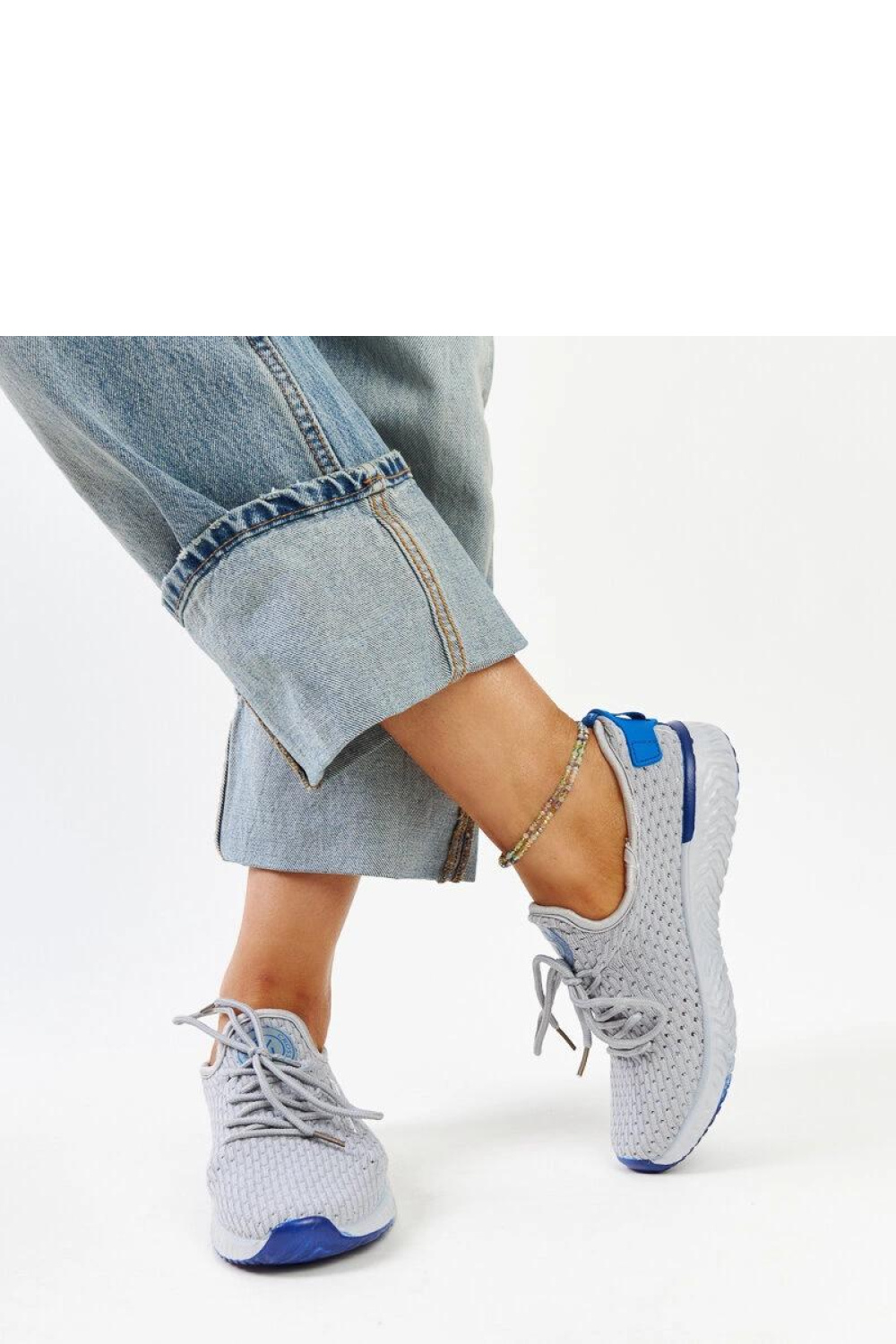 Szare materiałowe sneakersy damskie CROSS JEANS - Solea - obrazek 3