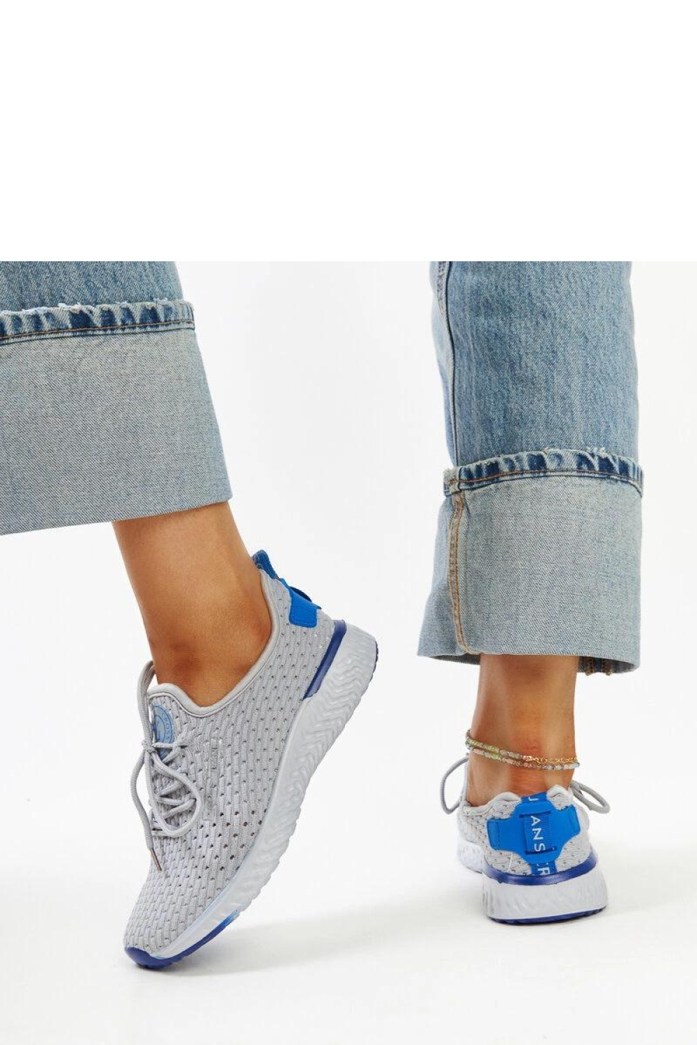 Szare materiałowe sneakersy damskie CROSS JEANS - Solea - obrazek 4