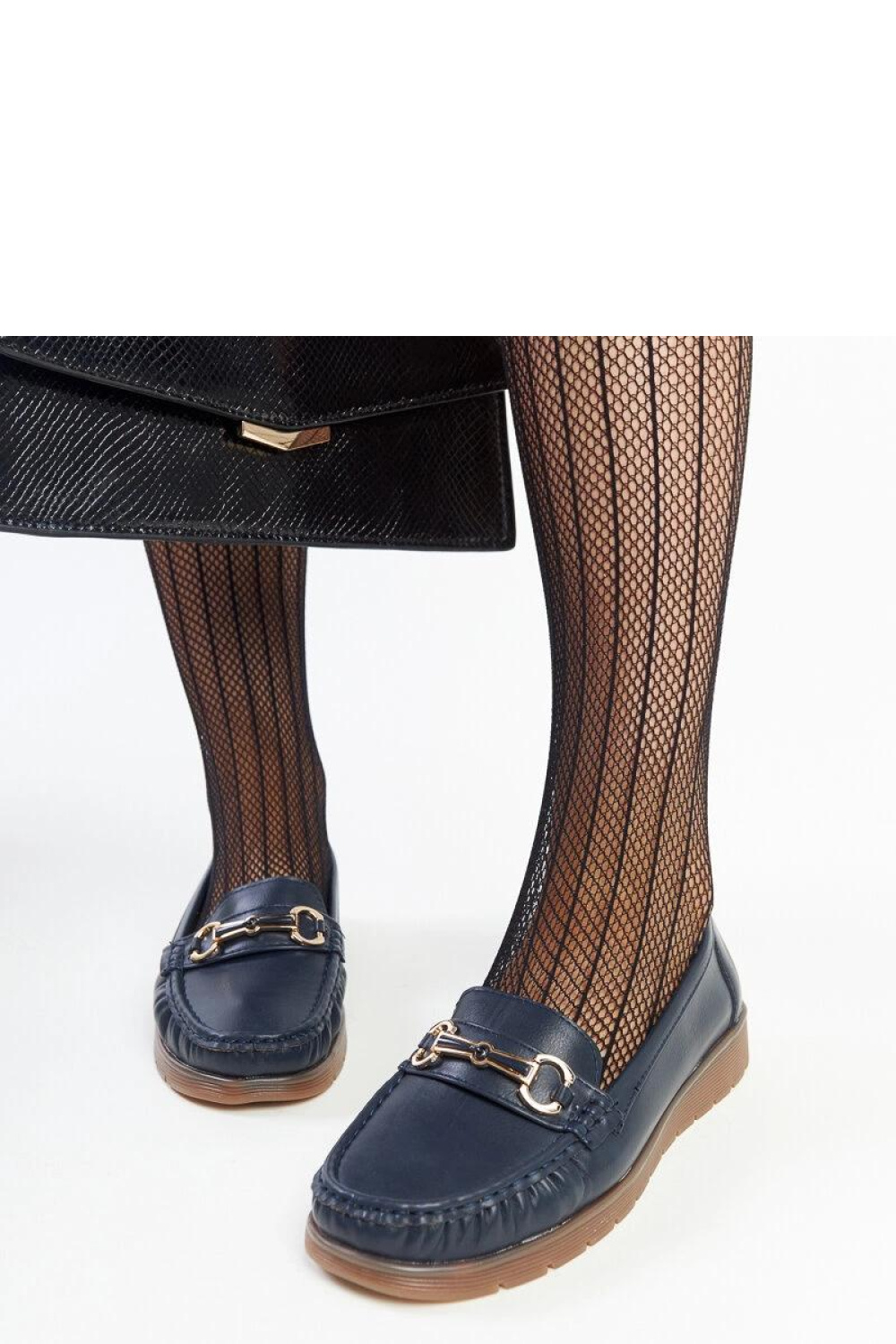 Granatowe mokasyny z klamerką Anisah - Solea - obrazek 3