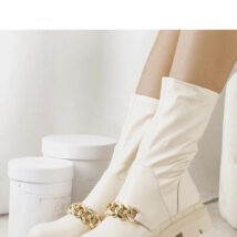 Beżowe botki na wysokiej podeszwie Luisina – Solea